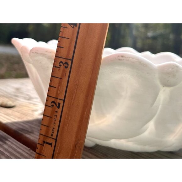 Vintage Milk Glass Bowl By Indiana Glass Co. Wild Rose Pattern Scalloped Edge 9 - Picture 7 of 9